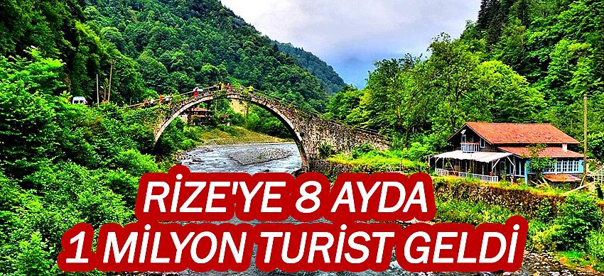 Rize'ye 8 ayda 1 milyon turist geldi