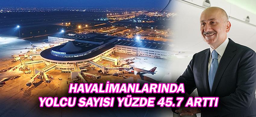 Havalimanlarında Yolcu Sayısı Yüzde 45.7 Arttı