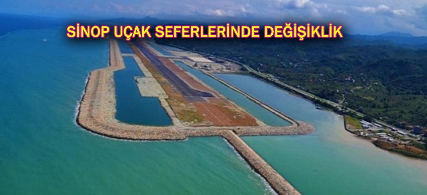 Sinop uçak seferlerinde değişiklik